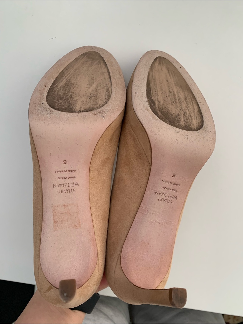 Stuart Weitzman Tan Suede Pointed-Toe Pumps size 6 - Picture 7 of 11